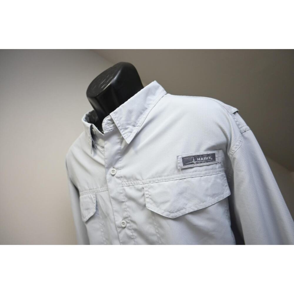 Habit Vented Fishing Shirt Gray Long Sleeve‎ Camping Outdoors Mens Size 3XL